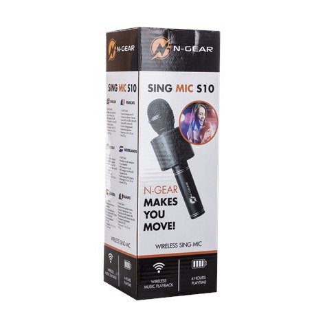 N-Gear | Sing Mic S20 Bluetooth Karaoke Disco Microphone | Yes | Black | Yes | kg - 4